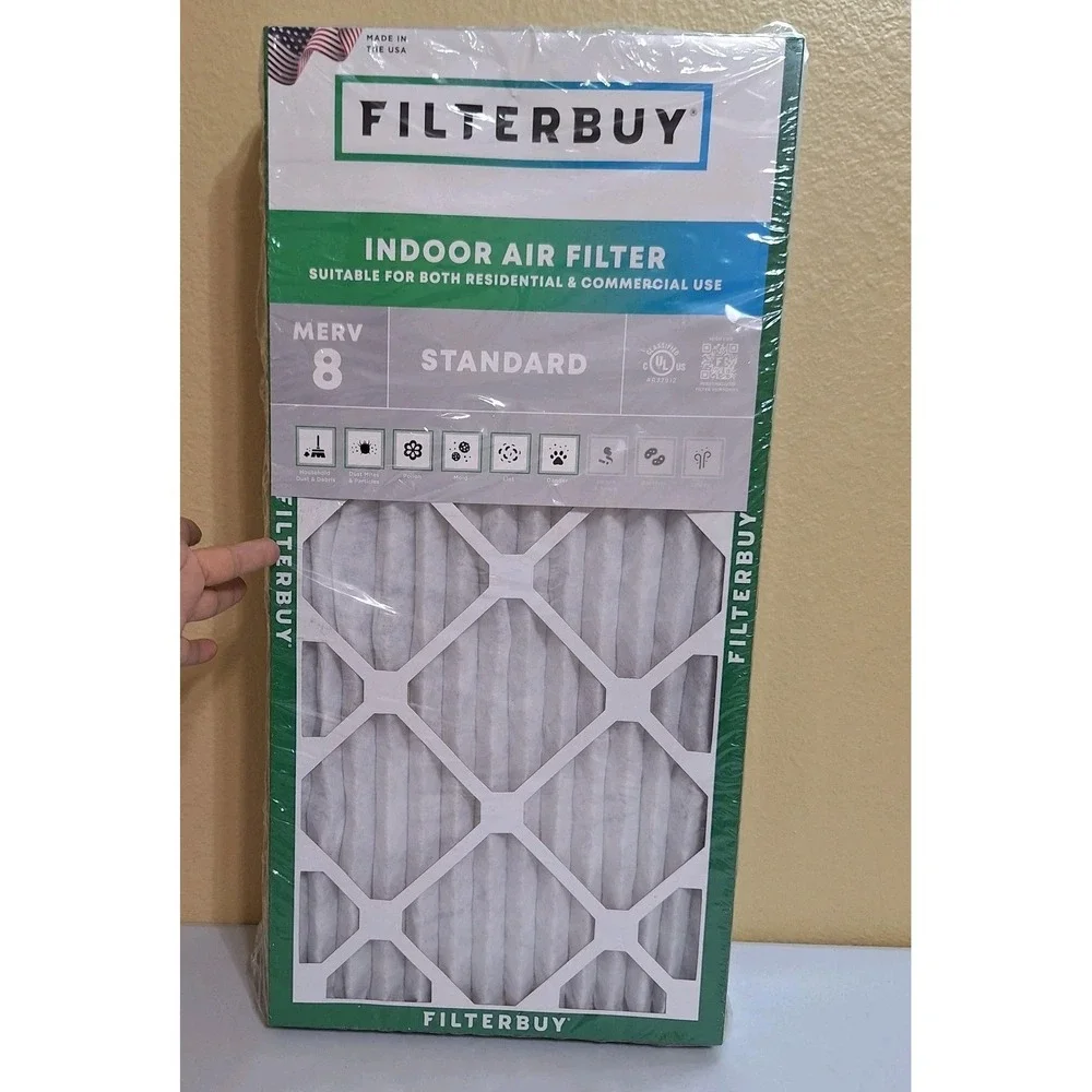 Filterbuy 12x24x1 MERV‎ 8 HVAC Furnace AC Air Filter 6 Pack New Home Replacement